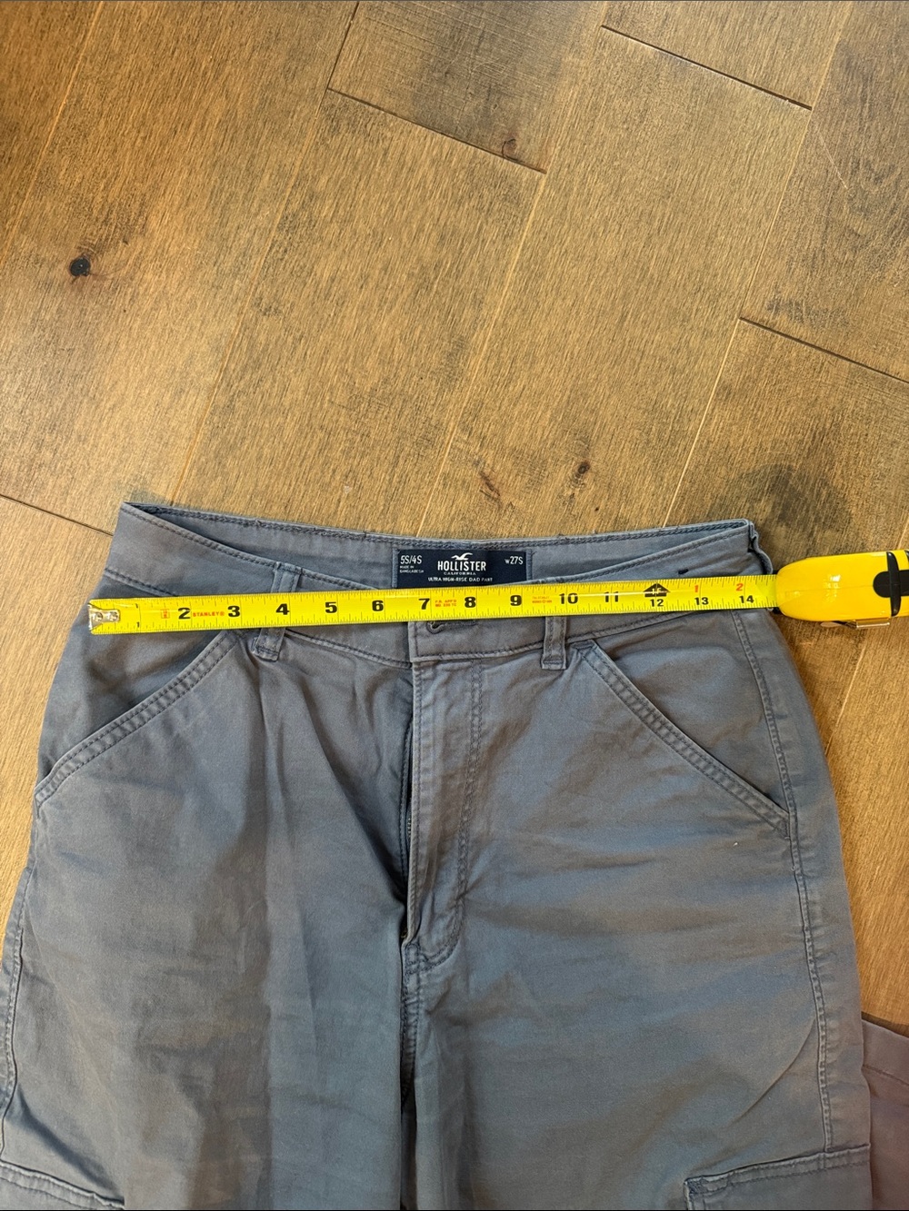 Hollister ultra high-rise Dad pant Blue-Grey Cargo Pants with Side Pockets - Picture 4 of 4